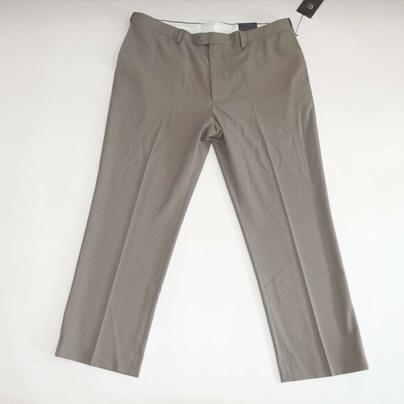 GS Men's Performance Pants 44 x 30 NWT Dark Taupe Adjustable Waistband Slacks - Picture 1 of 9